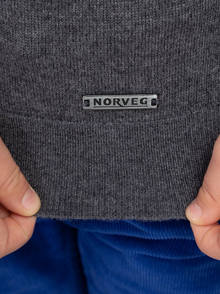 Свитер Cash Touch детский для мальчиков, цвет темно-серый меланж, фото 6