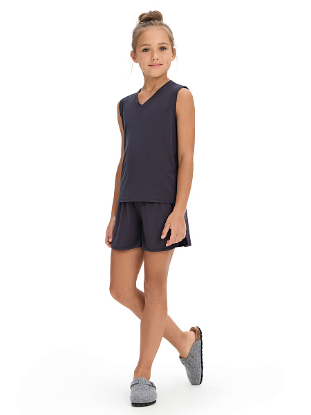 Топ Bamboo для девочки, цвет темно-серый, фото 4