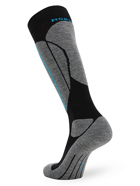 Термоноски детские ВЫСОКИЕ серии SPORT WOOL, цвет черный+серый, фото 3