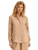 LINEN Рубашка женская slim Песочный