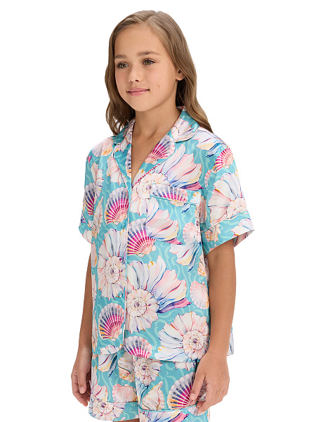 Комплект для девочки SILK (жакет+шорты), цвет принт светлый toile de jouy, цвет принт seashells, фото 3