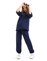 Брюки-джоггеры детские для девочек серии Cotton Темно-синий