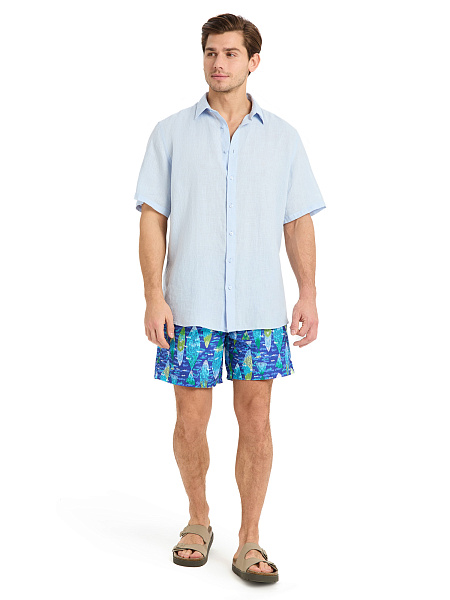 Шорты плавательные, цвет синий мультицвет, фото 6