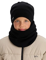 Комплект шапка и снуд из 100% шерсти мериносов для девочек Черный