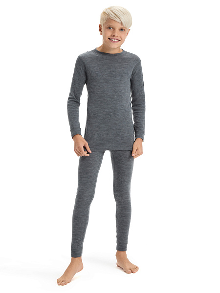 Термобелье кальсоны для мальчиков-подростков серии SOFT. Знак Woolmark, цвет серый меланж, фото 4