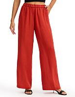 LINEN Брюки женские прямые Терракот