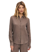 LINEN Рубашка женская slim Тауп