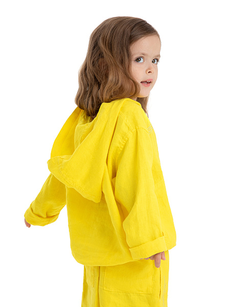 Худи из 100% льна для девочек, цвет желтый, фото 4