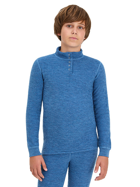 Термобелье фуфайка для мальчиков - подростков серии "-60°C", цвет джинс меланж, фото 1