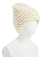 Шапка с отворотом из 100% шерсти Белый