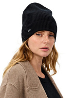 Шапка из шерсти с отворотом Черный