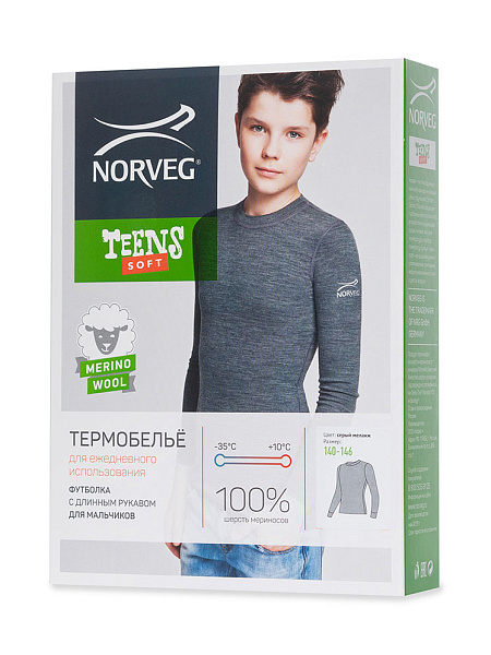 Термофутболка для мальчиков - подростков серии SOFT TEENS, цвет серый, фото 6