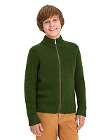 Кардиган шерстяной на молнии для мальчиков-подростков Олива