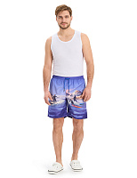 Swimwear Шорты мужские Ярко-синий паттерн Surf острова