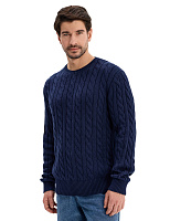 Джемпер Cotton мужской "косы" Темно-синий