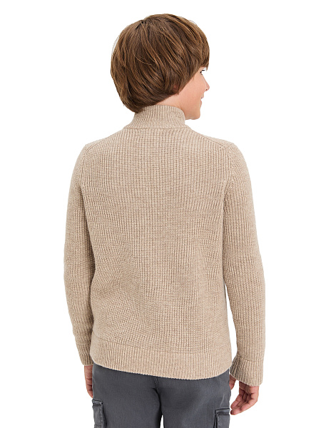 Кардиган шерстяной на молнии для мальчиков-подростков, цвет бежевый, фото 2