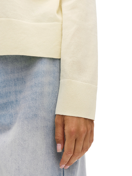 Джемпер-поло женский, цвет ваниль, фото 4