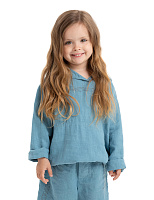 Худи из 100% льна для девочек Голубой
