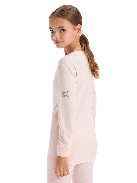 Термофутболка для девочек-подростков серии SOFT. Знак Woolmark, цвет розовый, фото 4