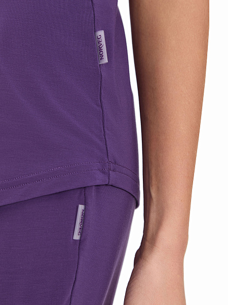 Футболка женская с V-вырезом серии Bamboo, цвет фиолетовый, фото 5