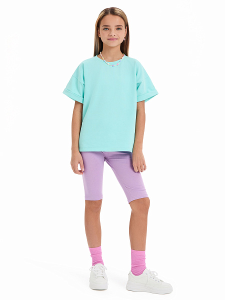 Футболка для девочки ORGANOMICA Cotton, цвет тиффани, фото 5