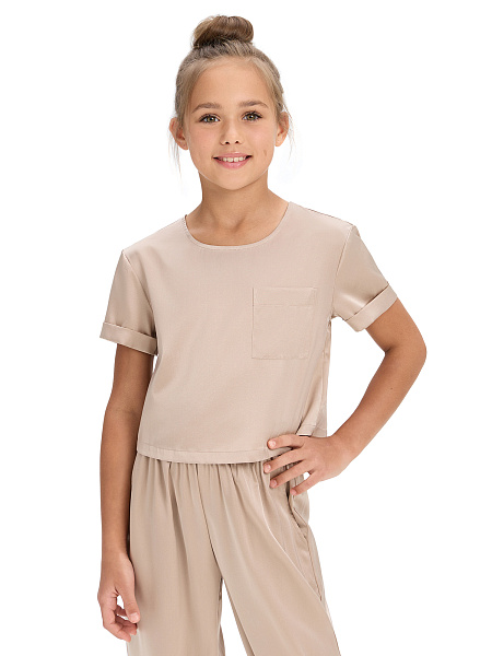 SILK Костюм для девочки, цвет бежевый, фото 3