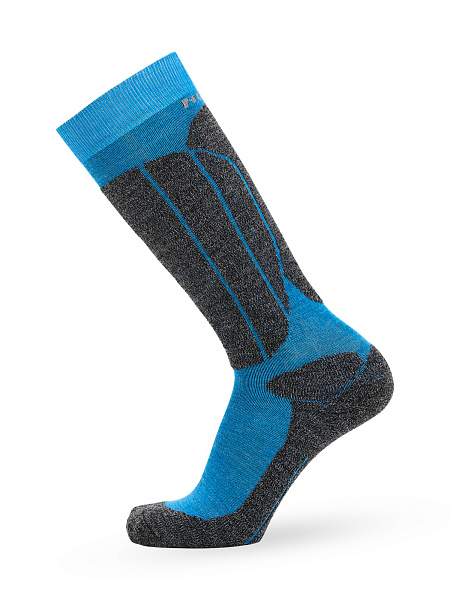 Термоноски детские ВЫСОКИЕ серии SPORT WOOL, цвет голубой+антрацит, фото 1