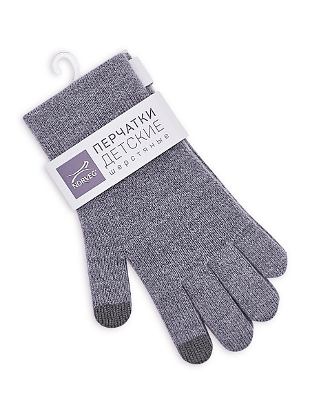Перчатки детские сенсорные, цвет серый меланж, фото 2