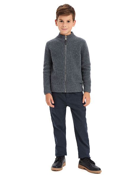 Кардиган шерстяной на молнии для мальчика, цвет графитовый, фото 2