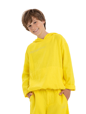 Худи из 100% льна для мальчиков-подростков, цвет желтый, фото 1