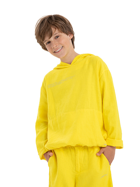 Худи из 100% льна для мальчиков-подростков, цвет желтый, фото 1