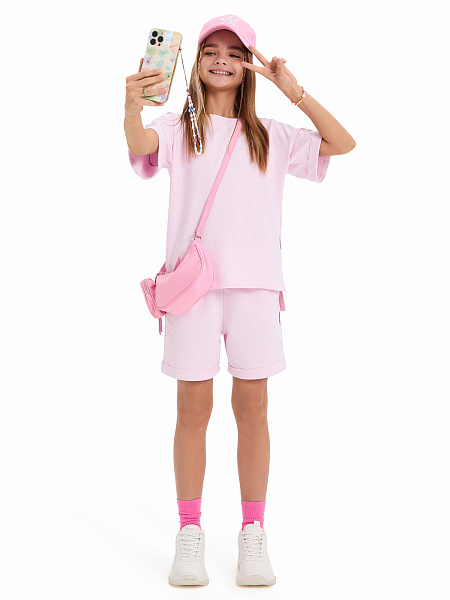 Футболка для девочки ORGANOMICA Cotton, цвет нежно-розовый, фото 6