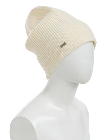 Шапка из шерсти с отворотом, цвет белый, фото 1