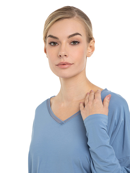 Лонгслив женский серии Bamboo, цвет лаванда, фото 3