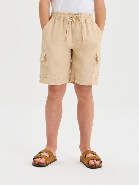 Шорты LINEN с карманами для мальчика, цвет песочный, фото 3