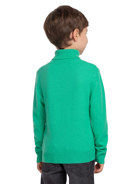 Свитер Cashmere детский для мальчика с высоким воротом, цвет мята, фото 4
