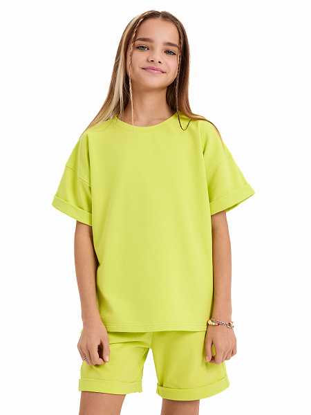 Футболка для девочки ORGANOMICA Cotton, цвет лайм, фото 3