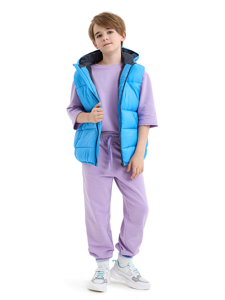 Брюки-джоггеры детские для мальчиков серии Cotton, цвет лаванда, фото 6