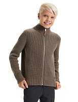 Кардиган шерстяной на молнии для мальчиков-подростков Коричневый