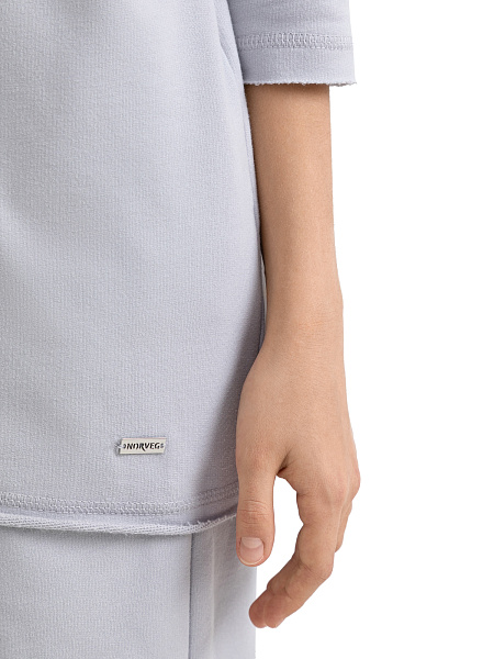 Футболка детская для девочек серии Cotton, цвет светло-серый, фото 3