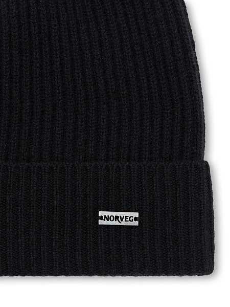 Шапка из шерсти с отворотом, цвет черный, фото 4