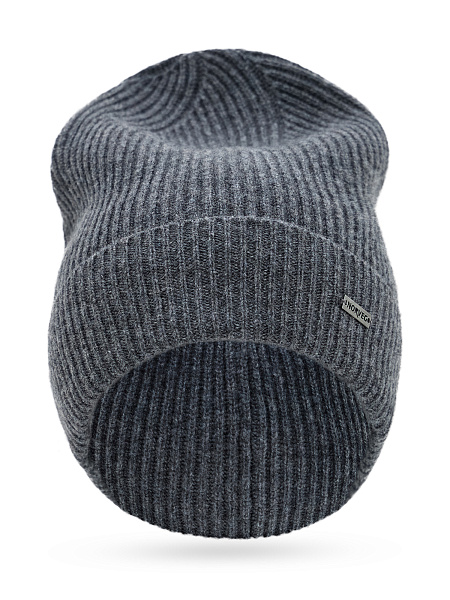Шапка из шерсти с отворотом, цвет серый меланж, фото 2
