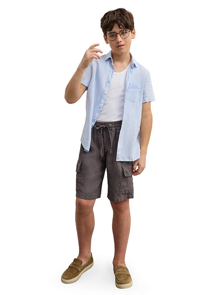 Шорты LINEN с карманами для мальчика, цвет серый, фото 1