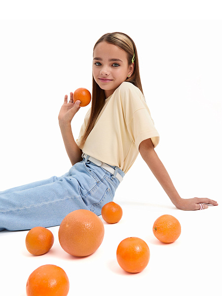 Футболка для девочки ORGANOMICA Cotton, цвет сливочный, фото 1