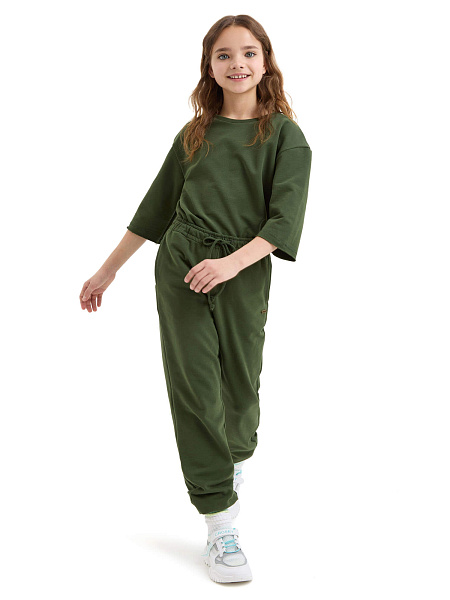 Брюки-джоггеры подростковые серии Cotton, цвет олива, фото 1