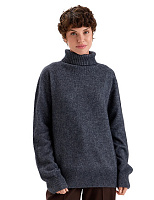 Свитер из пуха ангорского кролика Серый меланж