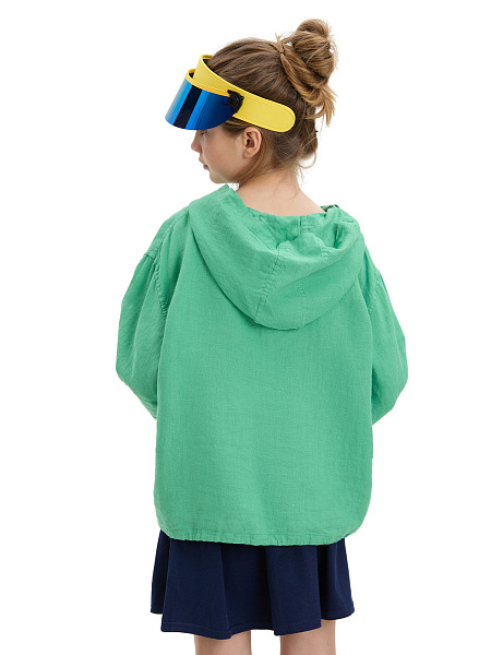 Худи из 100% льна для девочек подростков, цвет зеленый, фото 4