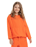 Худи из 100% льна для девочек подростков Оранжевый