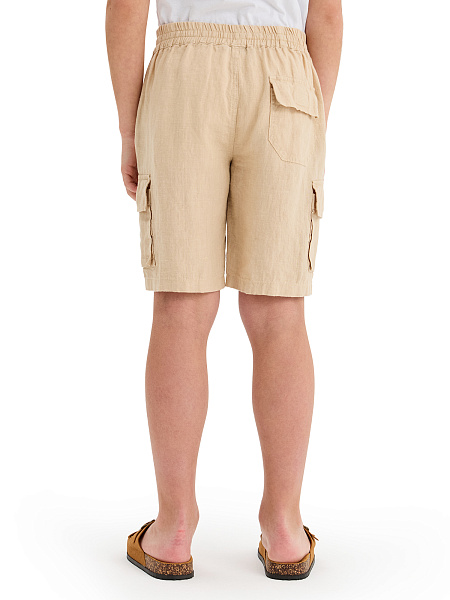 Шорты LINEN с карманами для мальчика, цвет песочный, фото 4