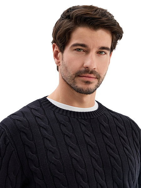 Джемпер Cotton мужской "косы", цвет черный, фото 3